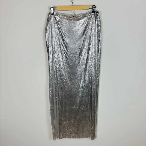 Lovers and Friends Sascha Maxi Skirt in Silver Size XL - Picture 6 of 12